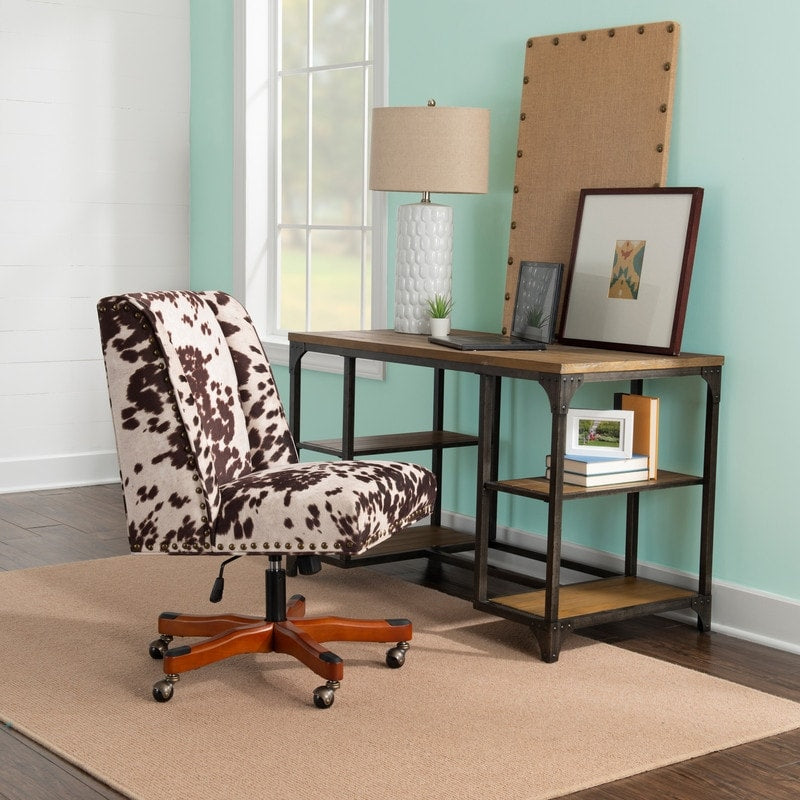 Linon Violet Office Chair Brown Print