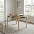 Linon Welliver Round Extendable Wood Dining Table Off White