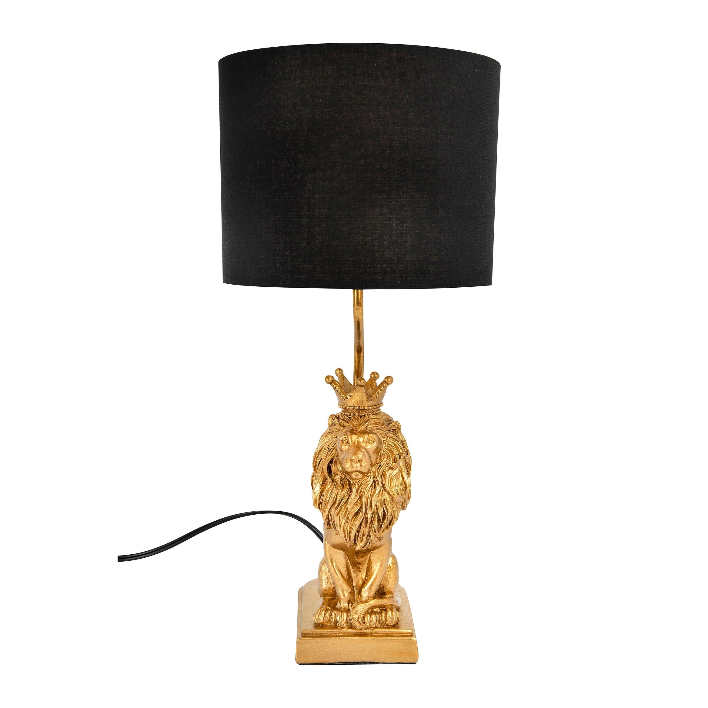 Lion Shaped Table Lamp With Black Shade