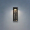 Lionel 14 Inch Textured Black Led Exterior Wall Sconce With Clear Water Glass Shade