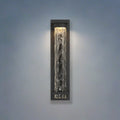 Lionel 20 Inch Textured Black Led Exterior Wall Sconce With Clear Water Glass Shade