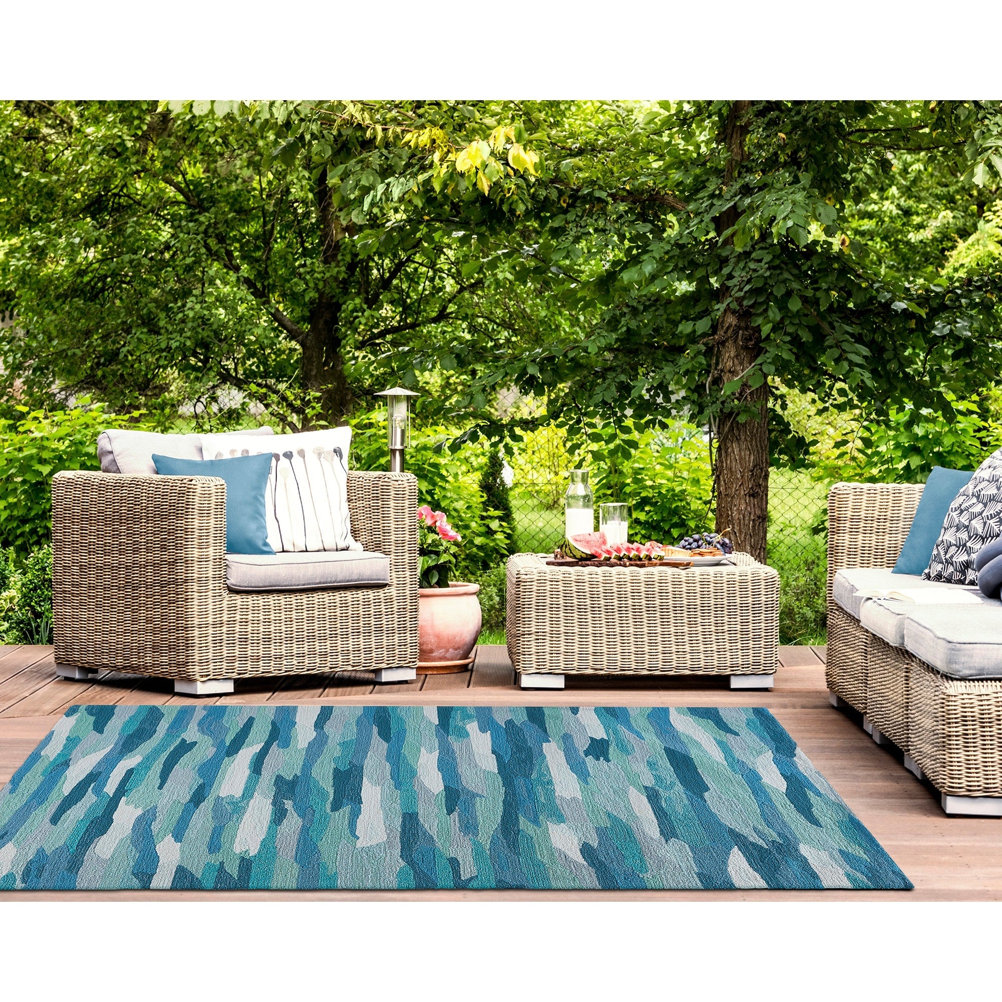Liora Manne Capri Cloud Indoor Outdoor Rug Aruba