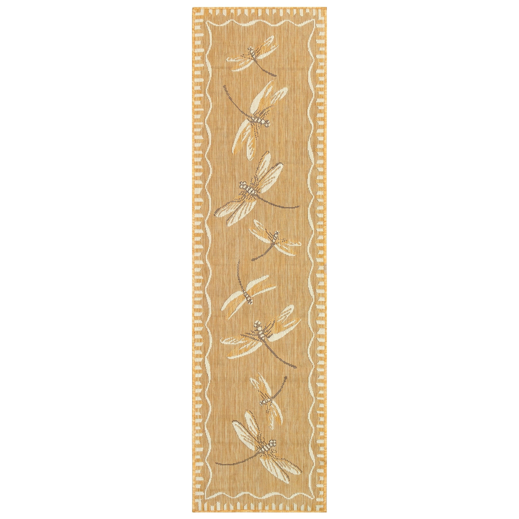 Liora Manne Carmel Dragonfly Indoor Outdoor Rug Aqua 710 Rd 710 Rd