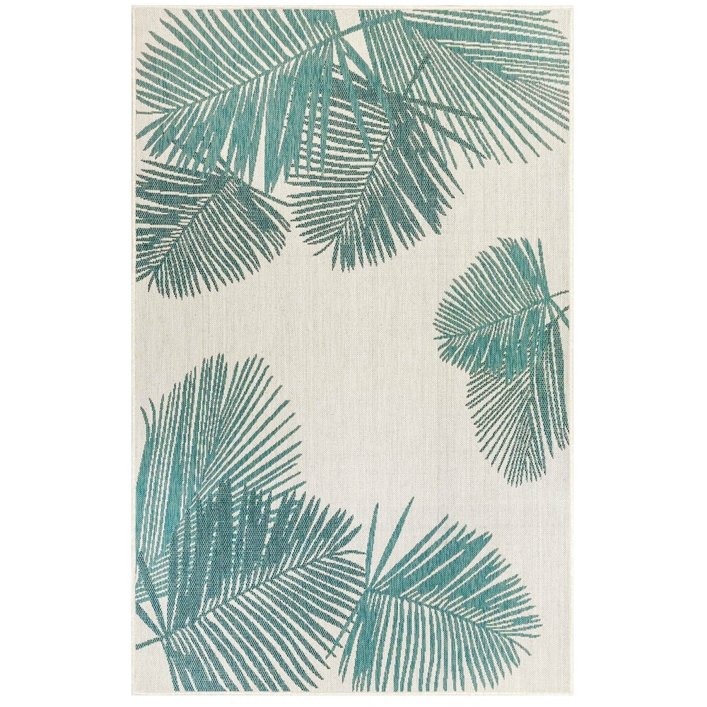 Liora Manne Carmel Palm Indoor Outdoor Rug Aqua 710 Sq N A