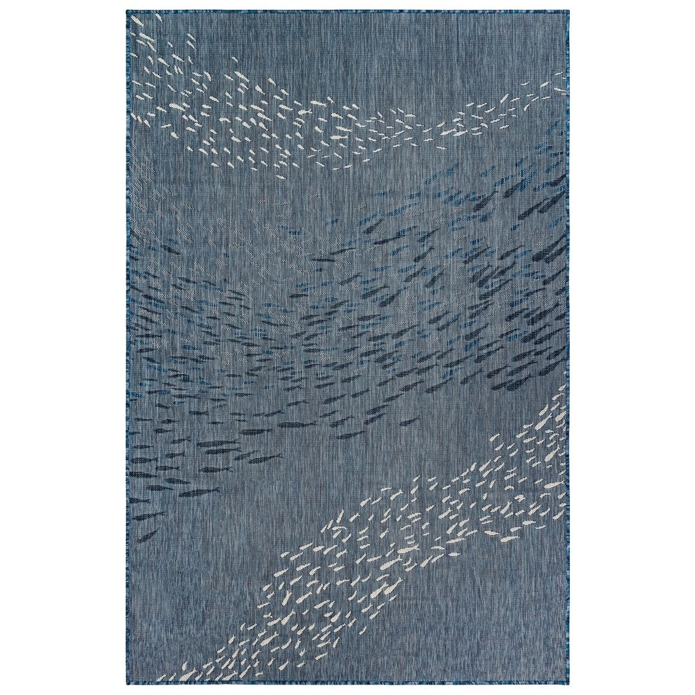 Liora Manne Carmel School Of Fish Indoor Outdoor Rug Navy 710 X910