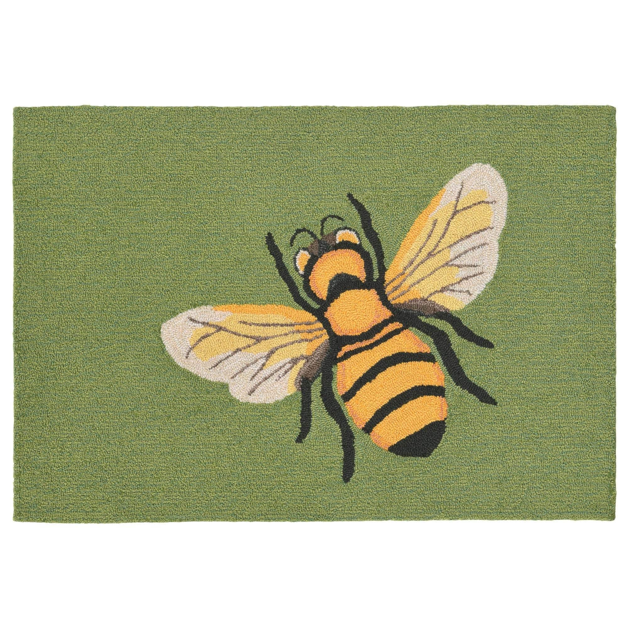 Liora Manne Frontporch Bee Indoor Outdoor Rug Green 24 X36