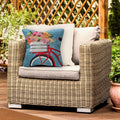 Liora Manne Frontporch Bike Ride Indoor Outdoor Pillow Blue 18 Square