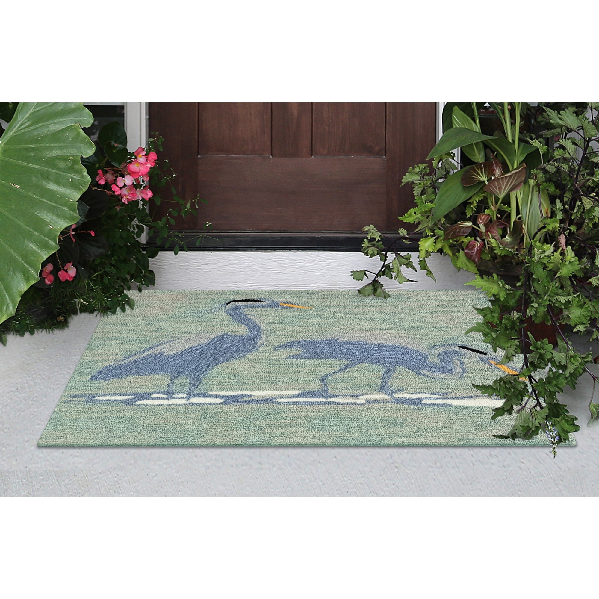 Liora Manne Frontporch Blue Heron Indoor Outdoor Rug Lake.