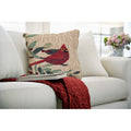 Liora Manne Frontporch Cardinal With Berries Indoor Outdoor Pillow Natural.
