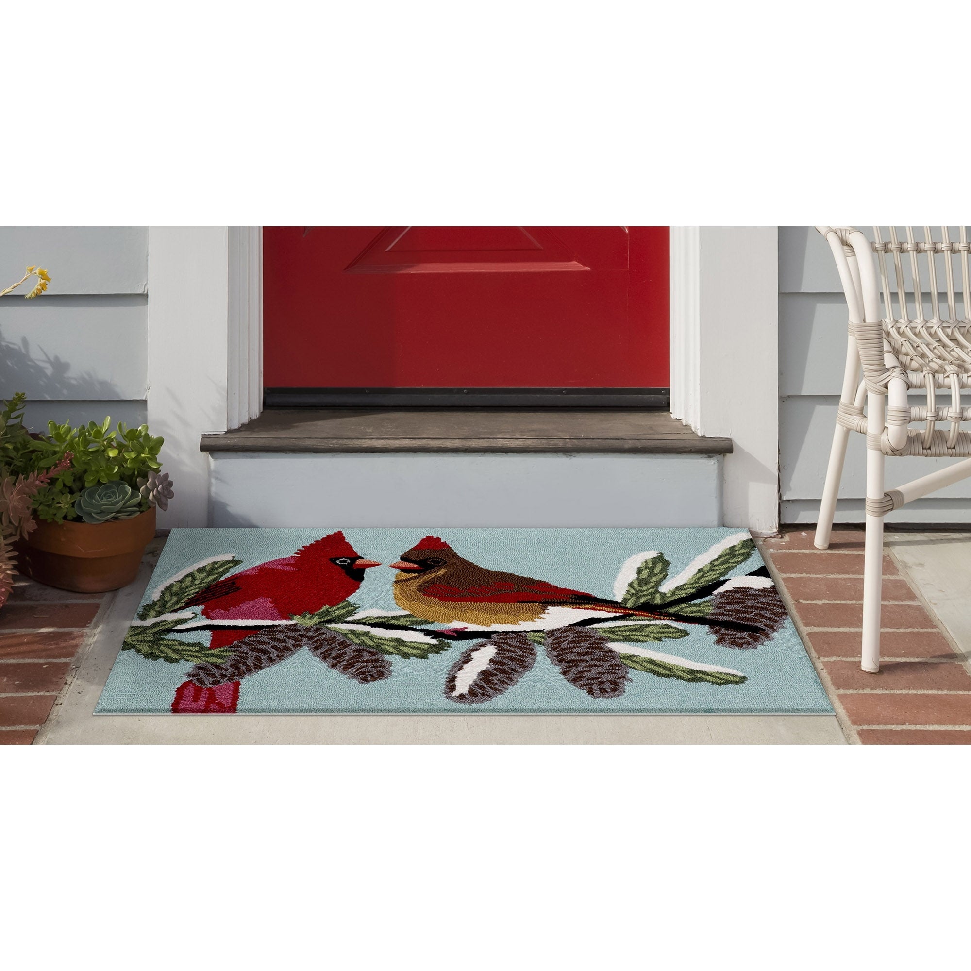Liora Manne Winter Birds Outdoor Rug 2 X 3 2 X 3