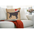 Liora Manne Frontporch Christmas Dog Indoor Outdoor Pillow Neutral 18 Square