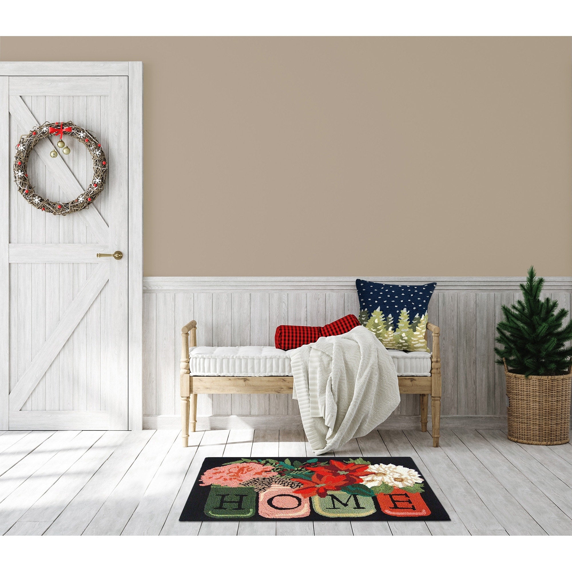 Liora Manne Frontporch Holiday Home Indoor Outdoor Rug Black.