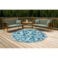 Liora Manne Frontporch Mum Indoor Outdoor Rug Blue 30 X48 1 2 Rd 30 X48 1 2 Rd