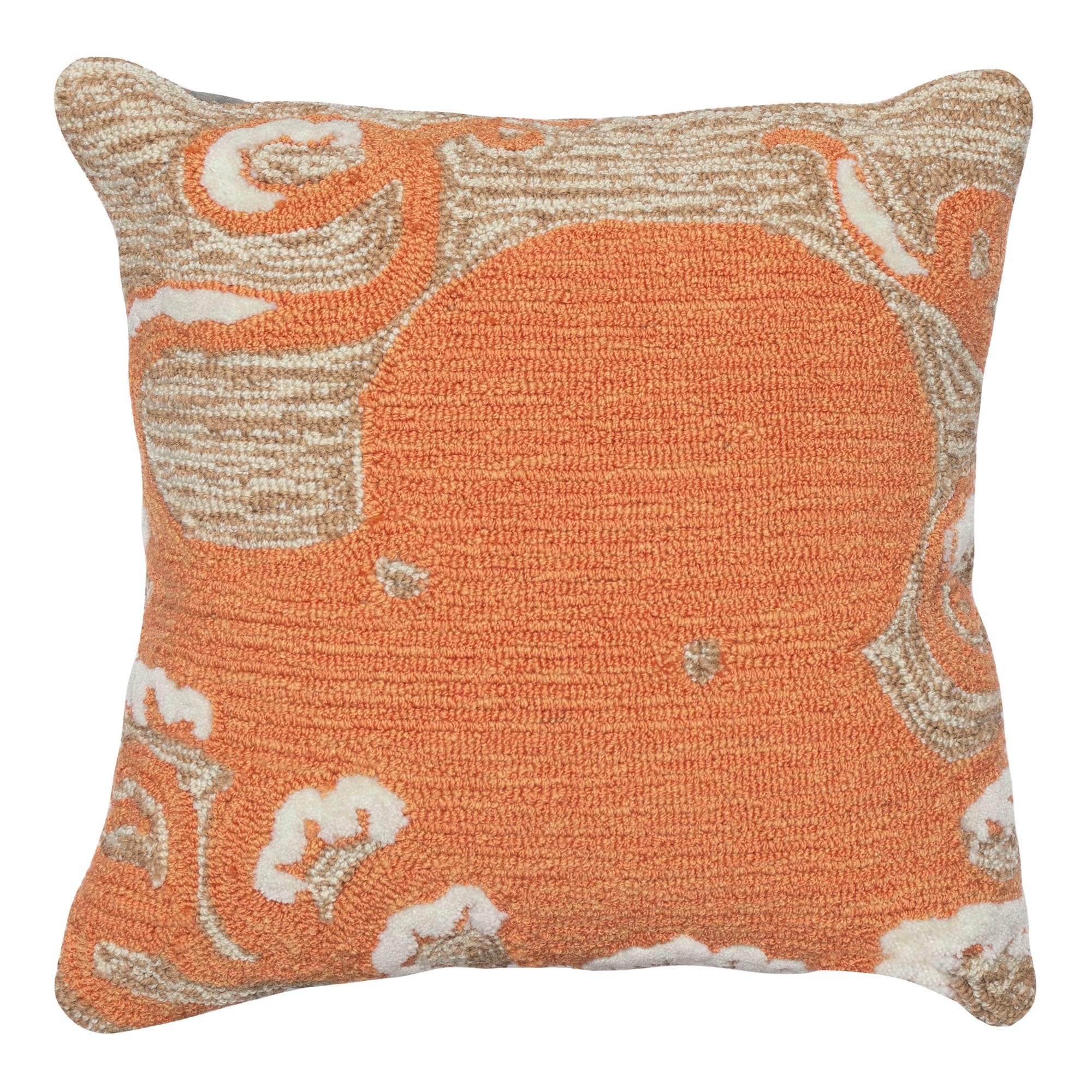 Liora Manne Frontporch Octopus Indoor Outdoor Pillow Coral 18 Square