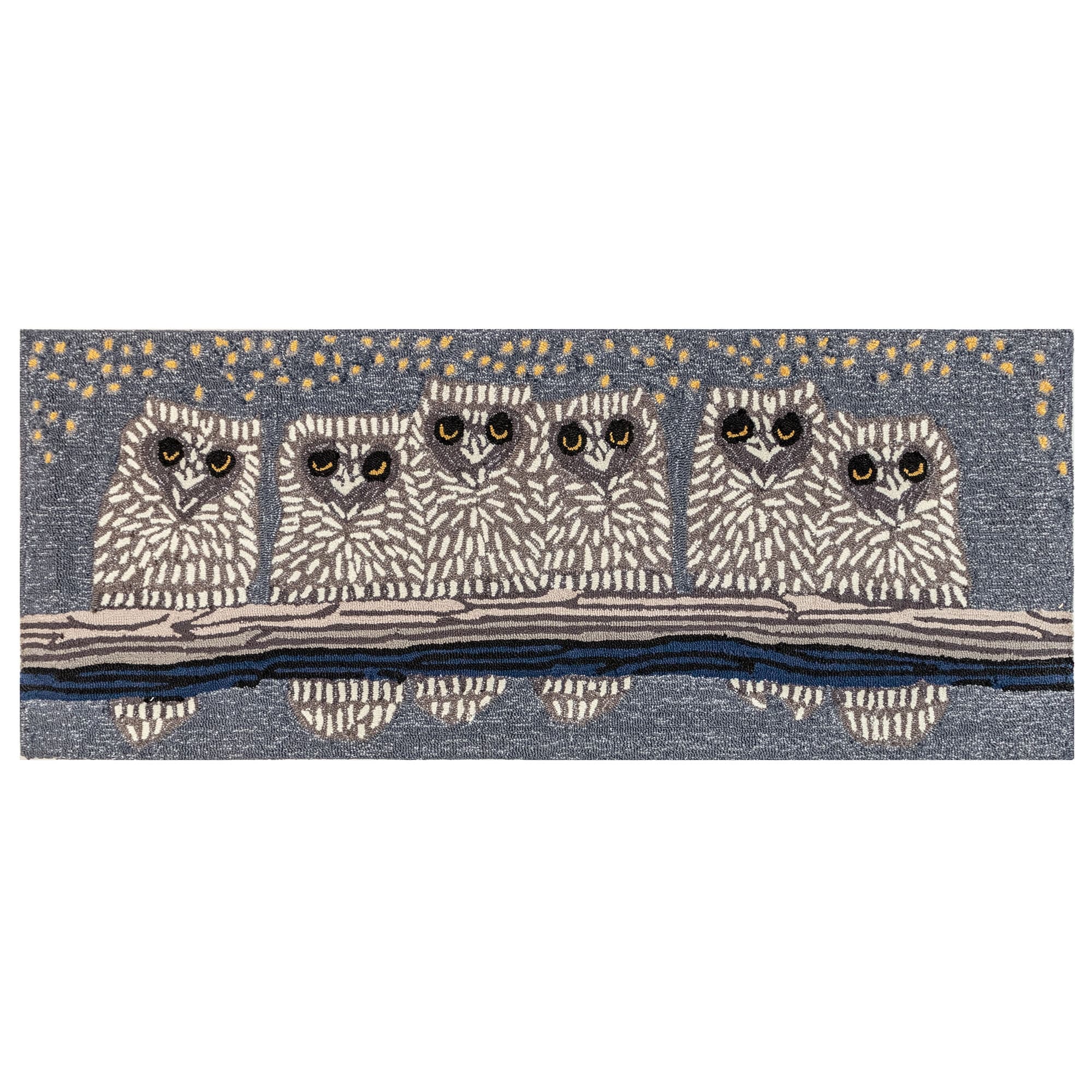 Liora Manne Frontporch Owls Indoor Outdoor Rug Night 24 X60