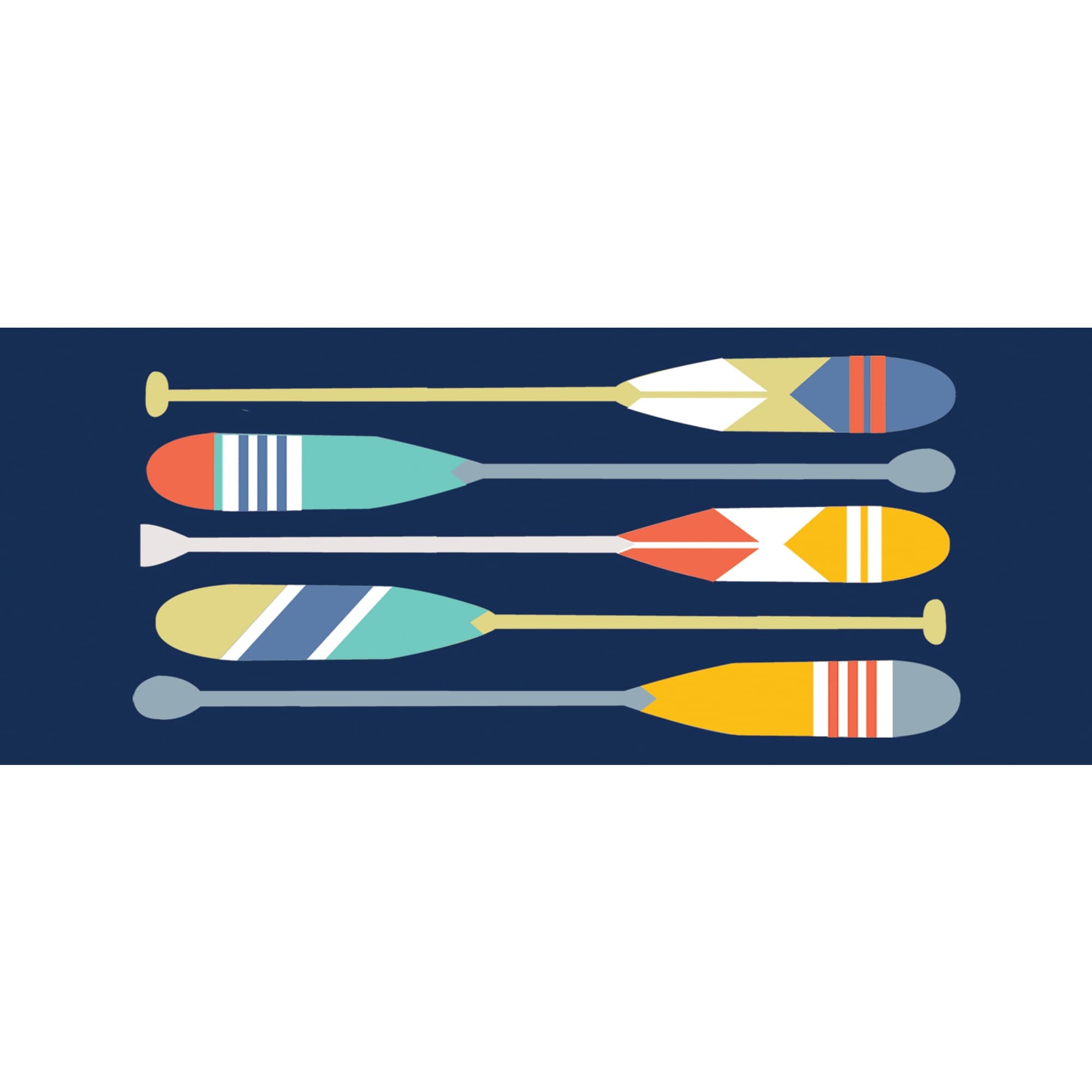 Liora Manne Frontporch Paddles Indoor Outdoor Rug Navy.
