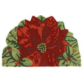 Liora Manne Frontporch Poinsettia In Out Rug Red 20 X30 1 2 Round 20 X 30 1 2 Round