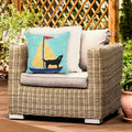 Liora Manne Frontporch Sailing Dog Indoor Outdoor Pillow Yellow 18 Square