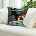 Liora Manne Frontporch Sledding Dog Indoor Outdoor Pillow Multi 18 Square