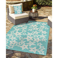 Liora Manne Frontporch Starfish Indoor Outdoor Pillow Aqua 18 Square