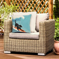 Liora Manne Frontporch Surfing Dog Indoor Outdoor Pillow Ocean 18 Square