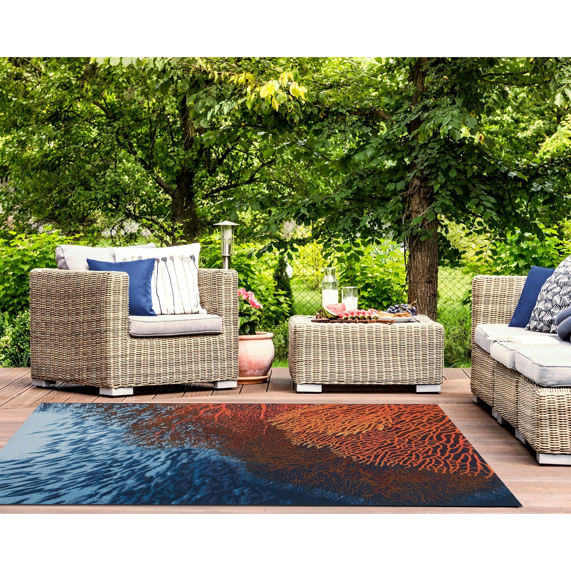 Liora Manne Marina Coral Indoor Outdoor Rug Ocean 23 X76