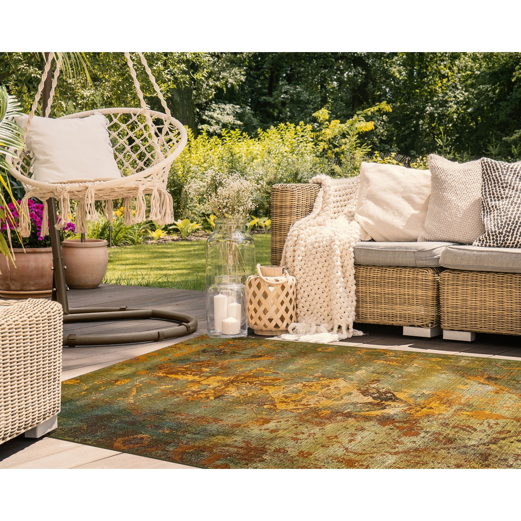 Liora Manne Kermin Indoor Outdoor Rug Saffron