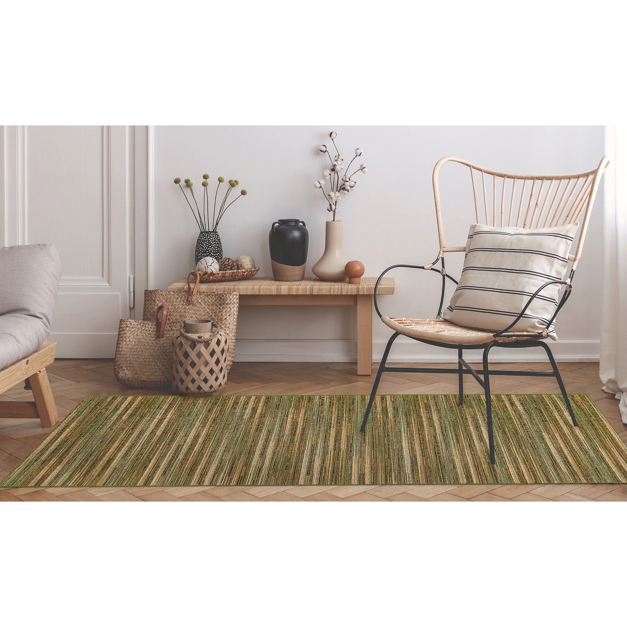 Liora Manne Marina Stripes Indoor Outdoor Rug Green 710 X910
