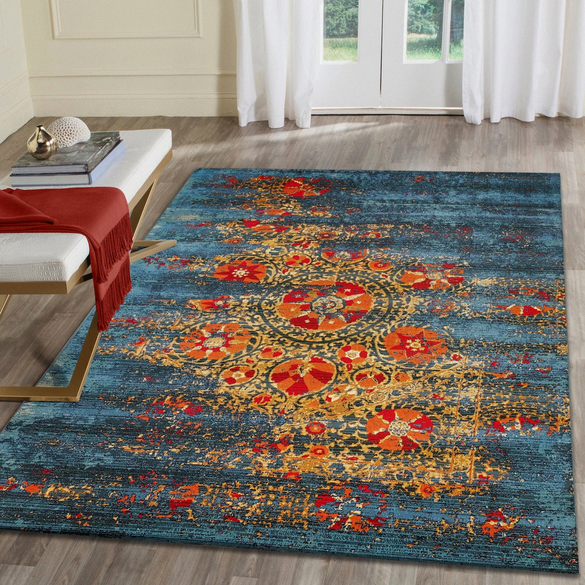 Liora Manne Suzanie Indoor Outdoor Rug Blue