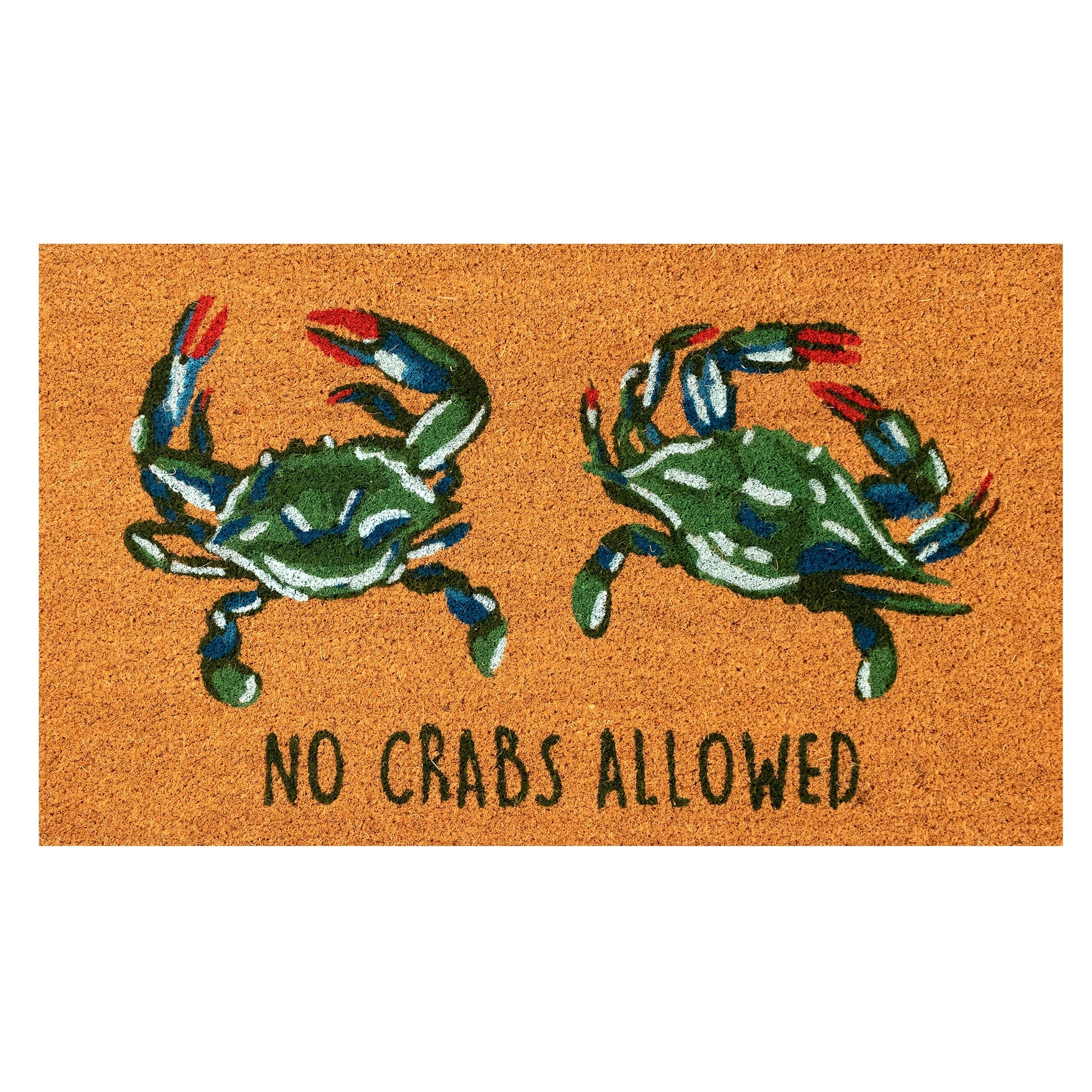 Liora Manne Natura No Crabs Allowed Outdoor Mat Natural 18 X30 18 X 30