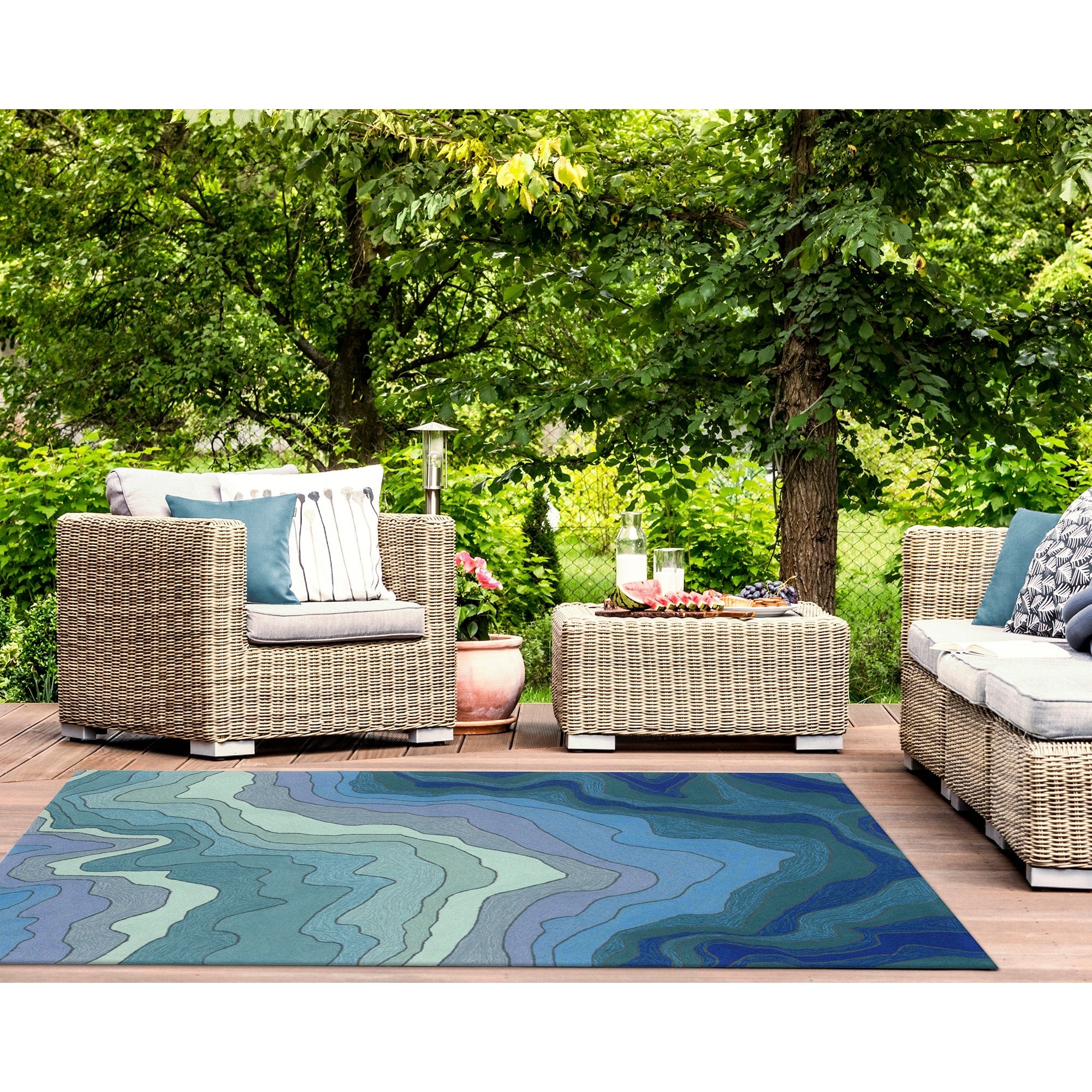 Waves Outdoor Rug 5 X 76