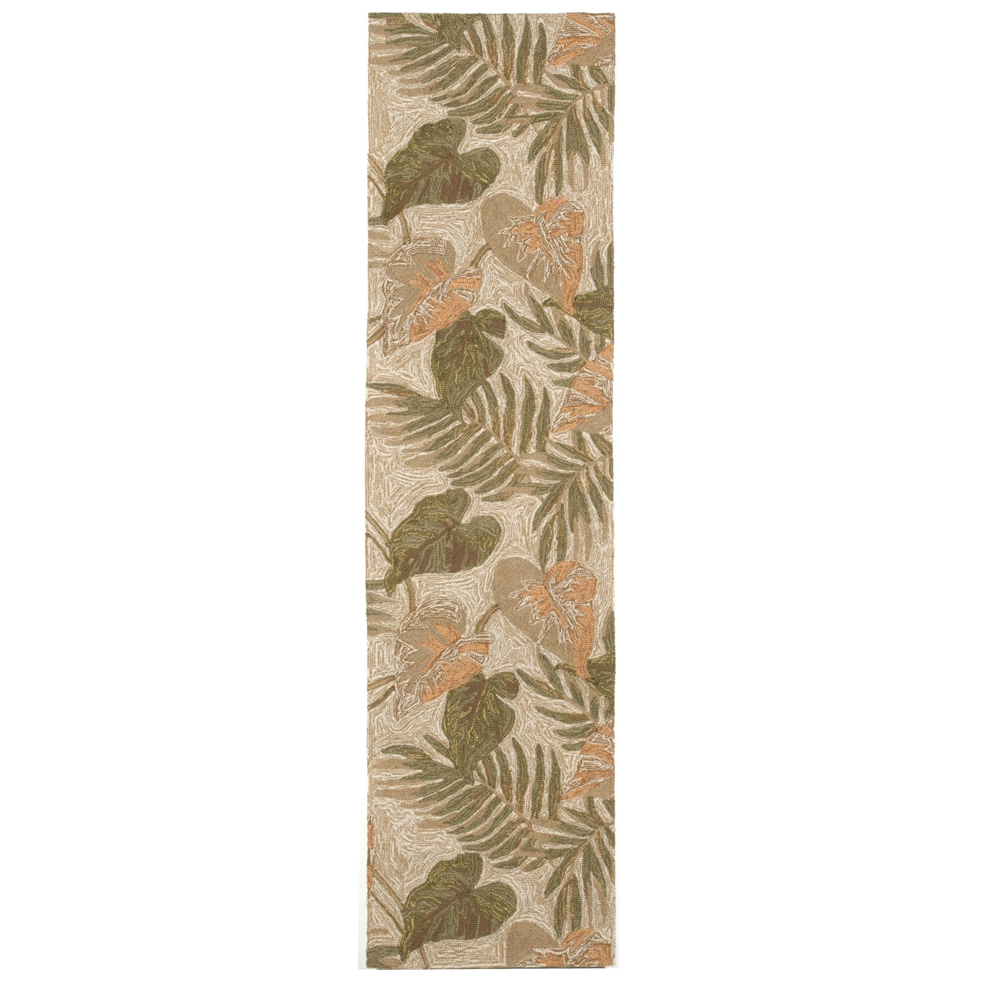 Liora Manne Ravella Tropical Leaf Indoor Outdoor Rug Neutral 5X76