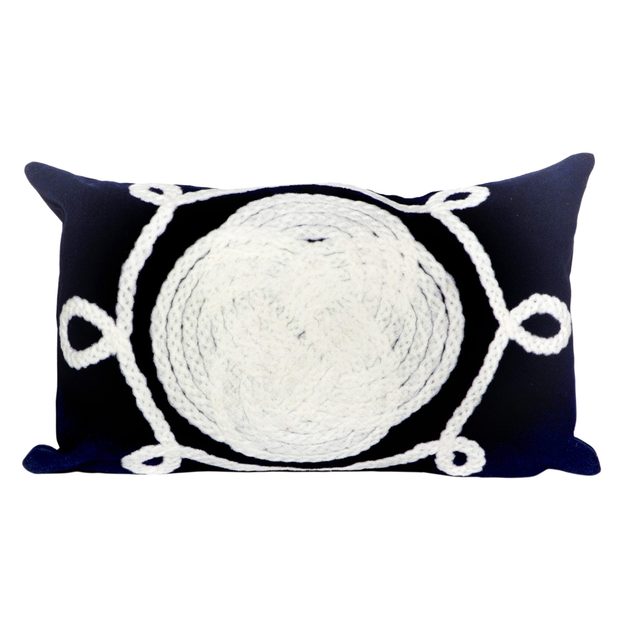 Liora Manne Visions Ii Ornamental Knot Indoor Outdoor Pillow Navy 12 X20