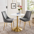 Lippa 28 Round Dining Table Gold White