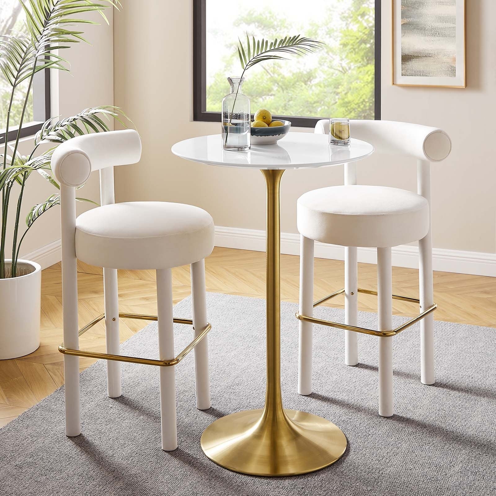 Lippa 28 Bar Table Gold White