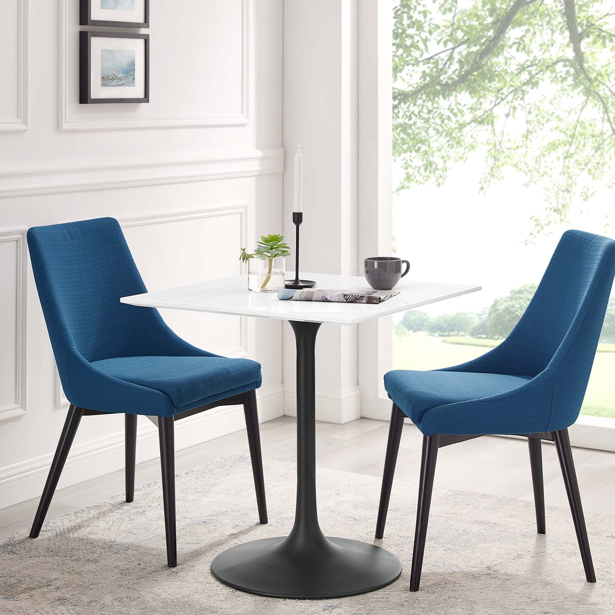 Lippa 28 Square Dining Table Black White N A