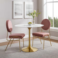 Lippa 36 Round Dining Table Gold White