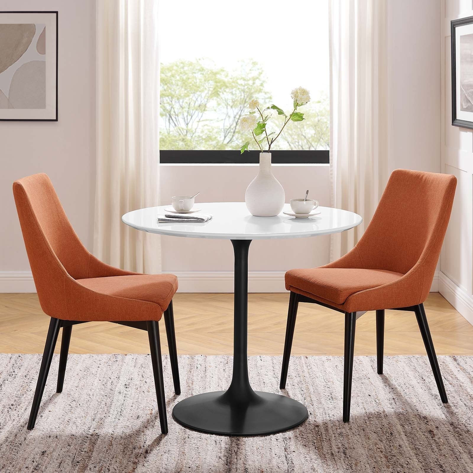 Lippa 36 Round Dining Table Black White N A
