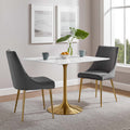 Lippa 36 Square Dining Table Gold White