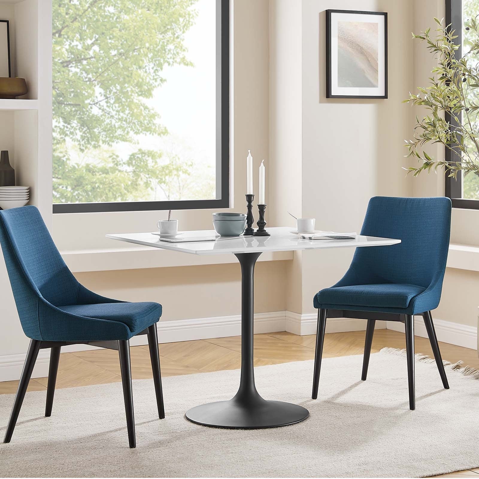 Lippa 36 Square Dining Table Black White N A