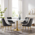 Lippa 47 Square Dining Table Gold White