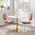 Lippa 48 Oval Dining Table Gold White