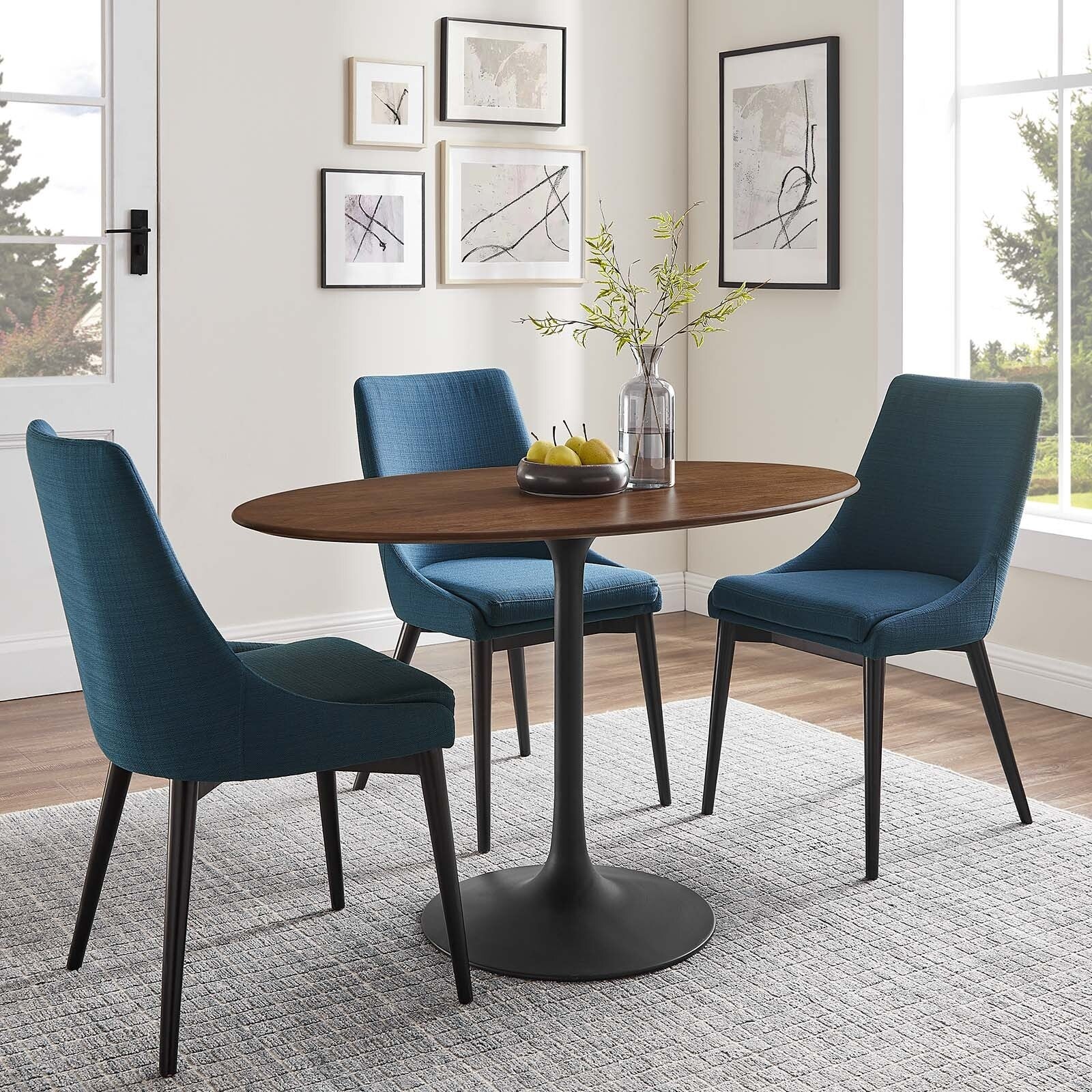 Lippa 48 Oval Walnut Dining Table Black Walnut N A