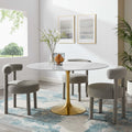Lippa 54 Round Dining Table Gold White