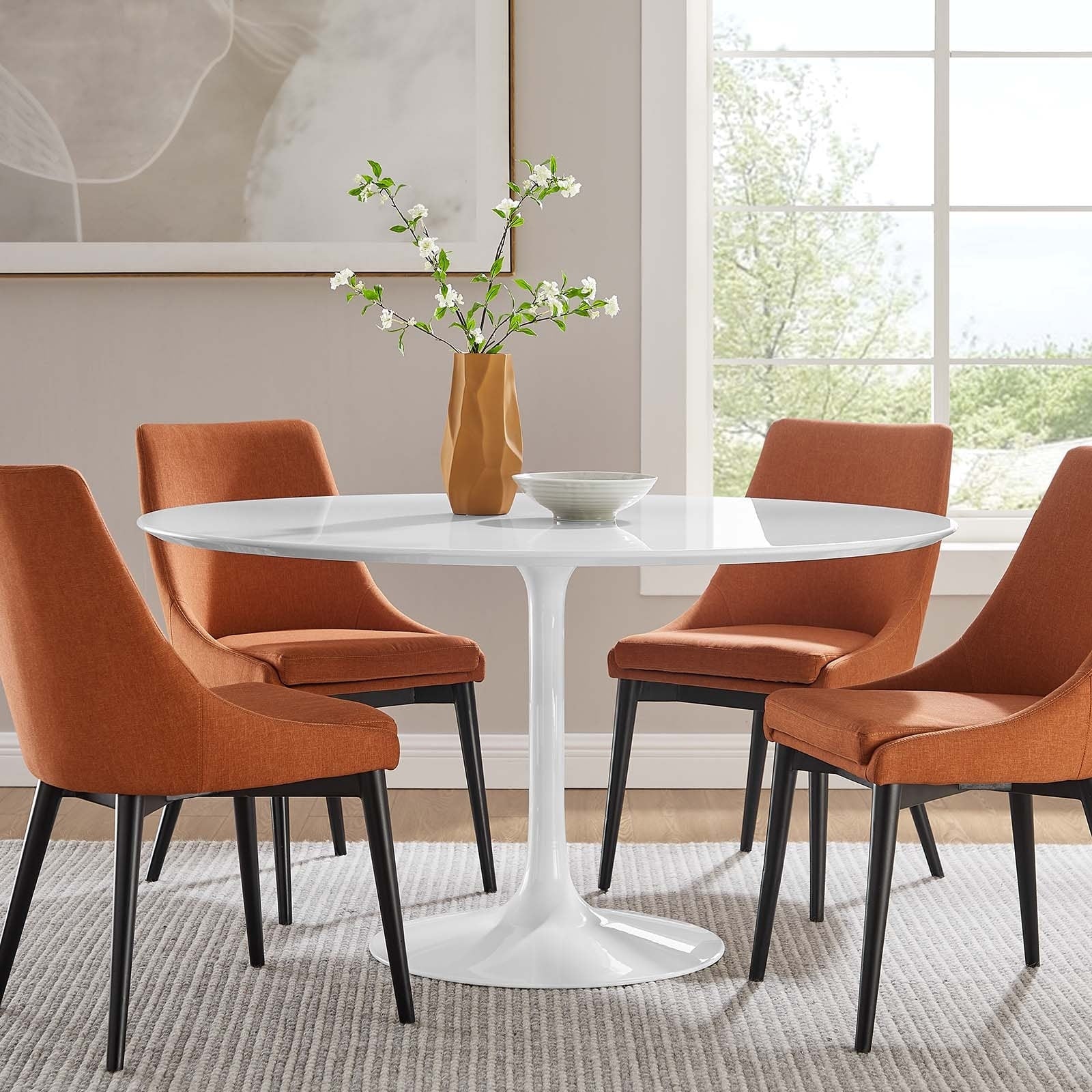 Lippa 54 Inch Wood Dining Table White