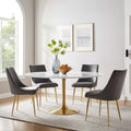 Lippa 60 Round Dining Table Gold White