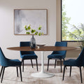 Lippa 78 Inch Wood And Aluminum Base Dining Table Walnut