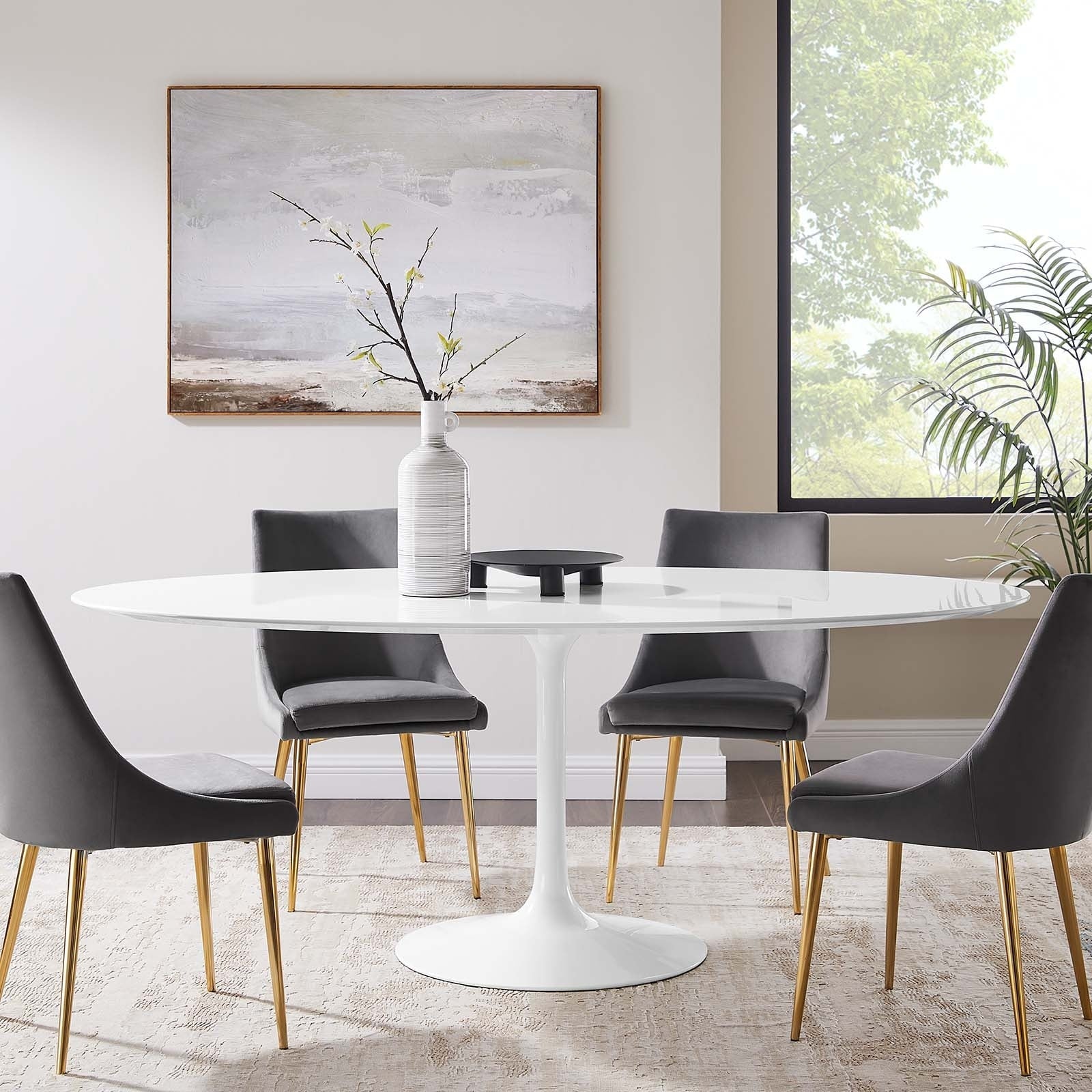 Lippa 78 Fiberglass Dining Table White