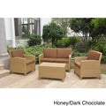 International Caravan Lisbon 4 Piece Patio Conversation Set With Cushions