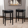 Lisette 30 Inch Backless Leather Bar Stool Set Of 2 By Christopher Knight Home